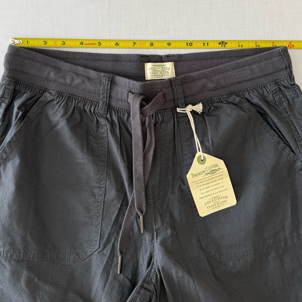 Casual Black Capris with Ties and Drawstring Waist NWT - Picture 2 of 9